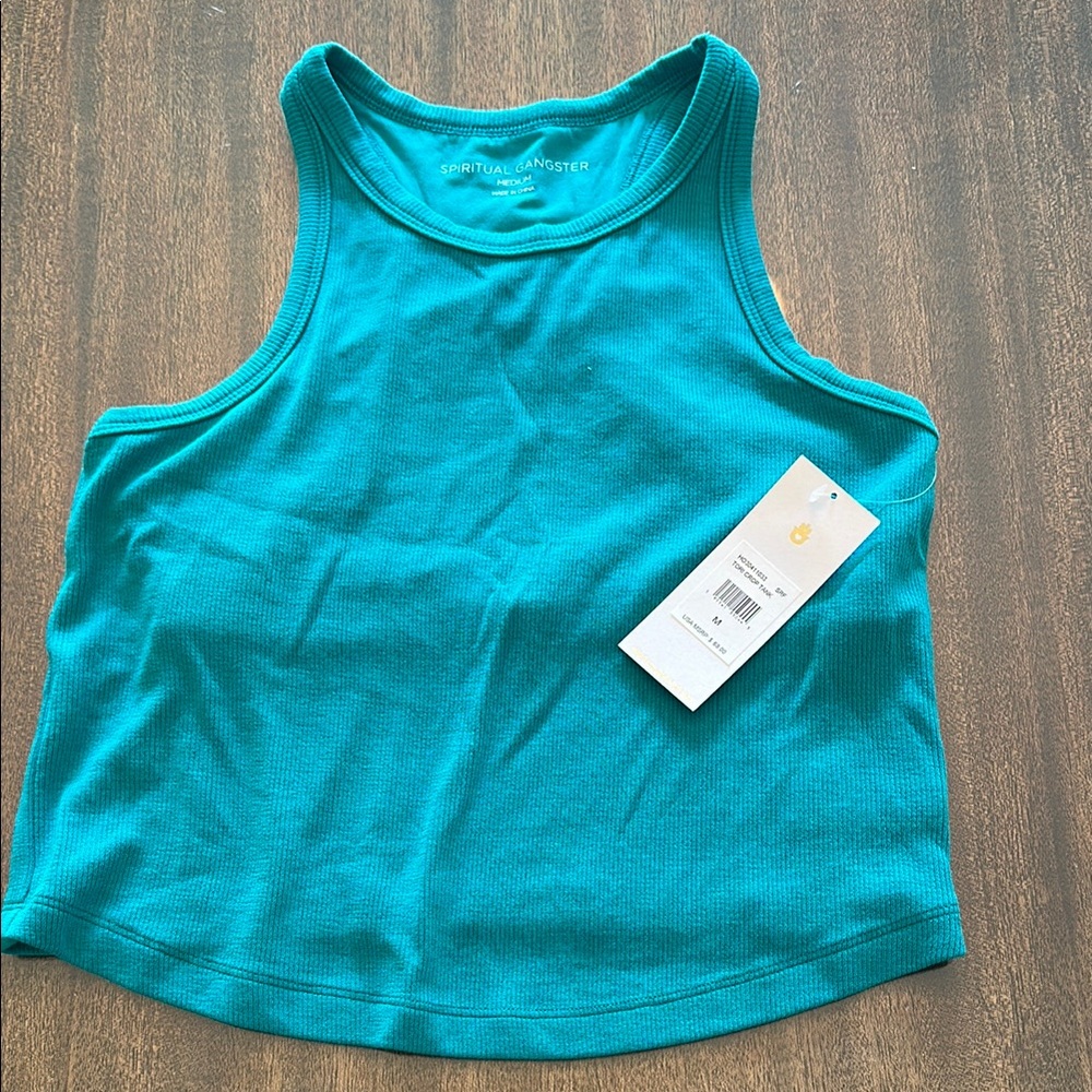 Spiritual Gangster Blue Fitted Crop Tank Top-NWT size Medium